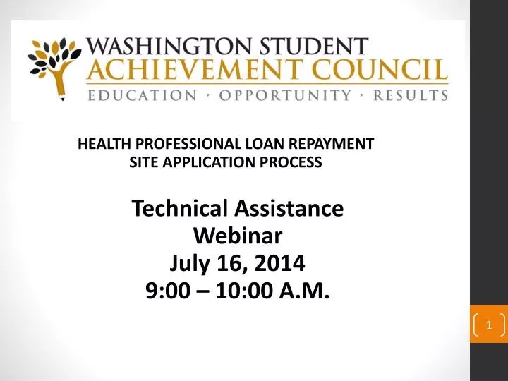 PPT HEALTH PROFESSIONAL LOAN REPAYMENT SITE APPLICATION PROCESS