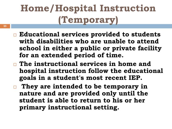 PPT SPECIAL EDUCATION CONTINUUM OF SERVICES PowerPoint Presentation