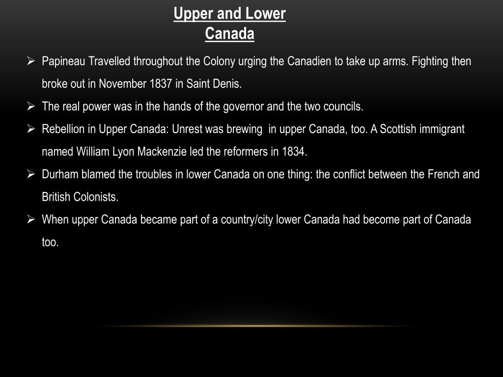 PPT Rebellion in Upper and lower Canada PowerPoint Presentation, free