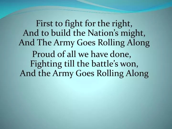 PPT First to fight for the right, And to build the Nation’s might