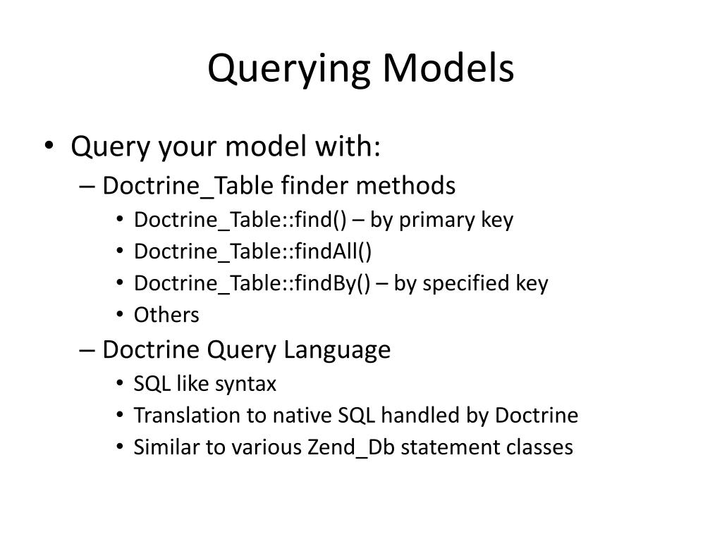 PPT Zend Framework and Doctrine Putting the M in Zend PowerPoint