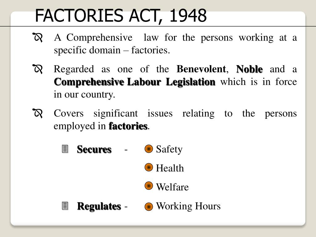 PPT The FACTORIES ACT, 1948 PowerPoint Presentation, free download