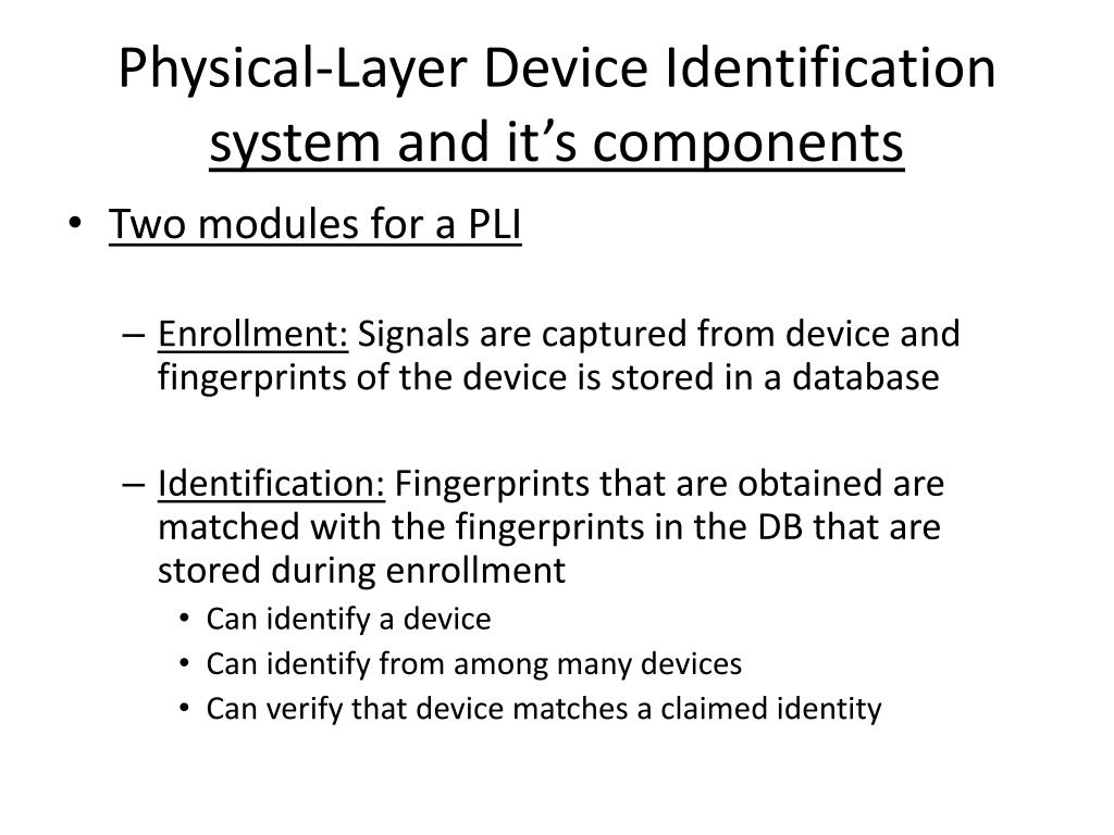 PPT On PhysicalLayer Identiﬁcation of Wireless Devices PowerPoint