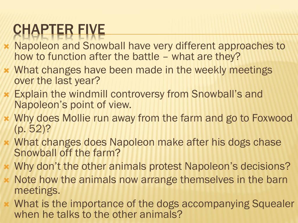 What Changes Does Napoleon Make After His Dogs Chase Snowball Off The Farm