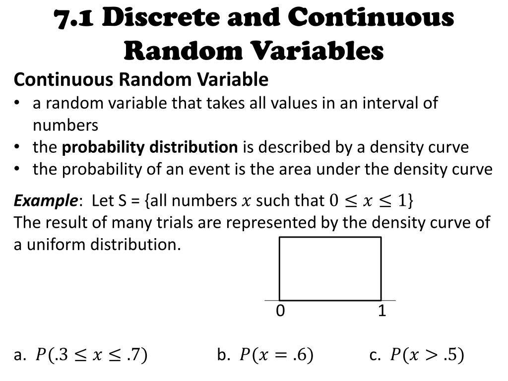 PPT Chapter 7 Random Variables a variable whose value is a numerical