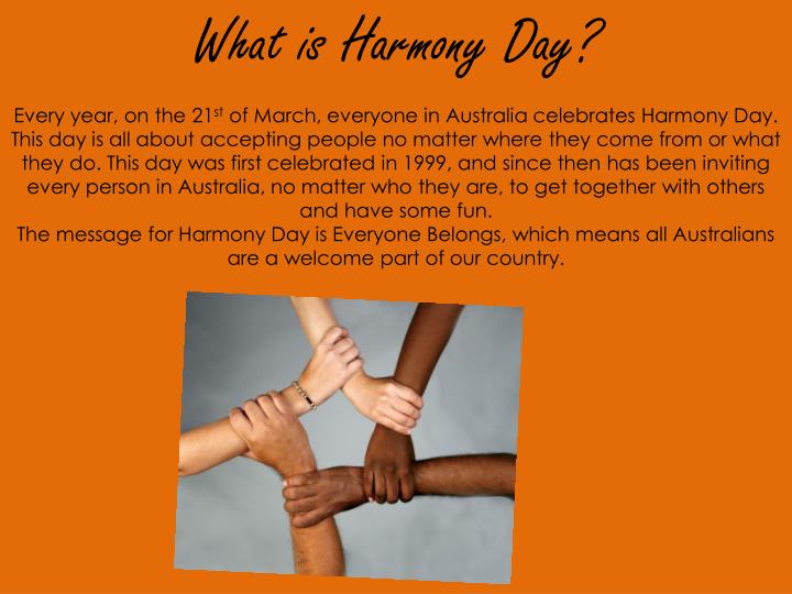 PPT Harmony Day PowerPoint Presentation ID2453564