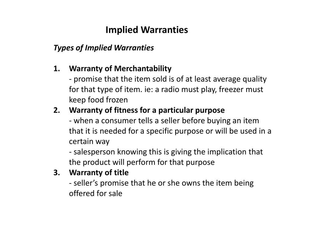 PPT Warranties Chp 24 PowerPoint Presentation, free download ID