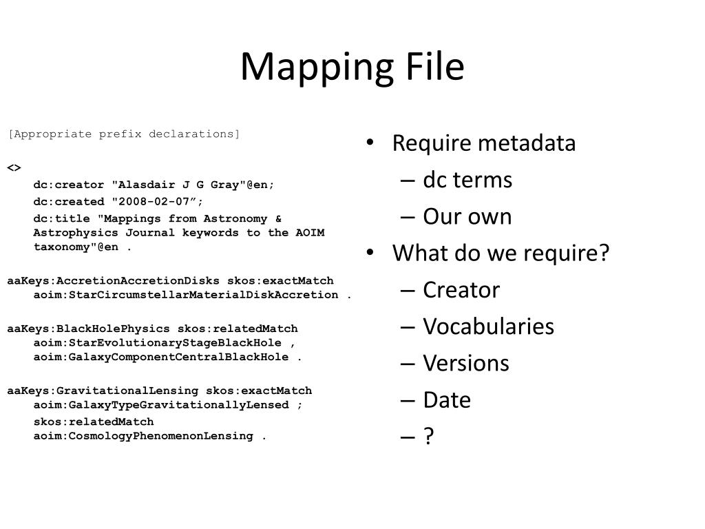 PPT Exploring and Mapping Vocabularies PowerPoint Presentation, free
