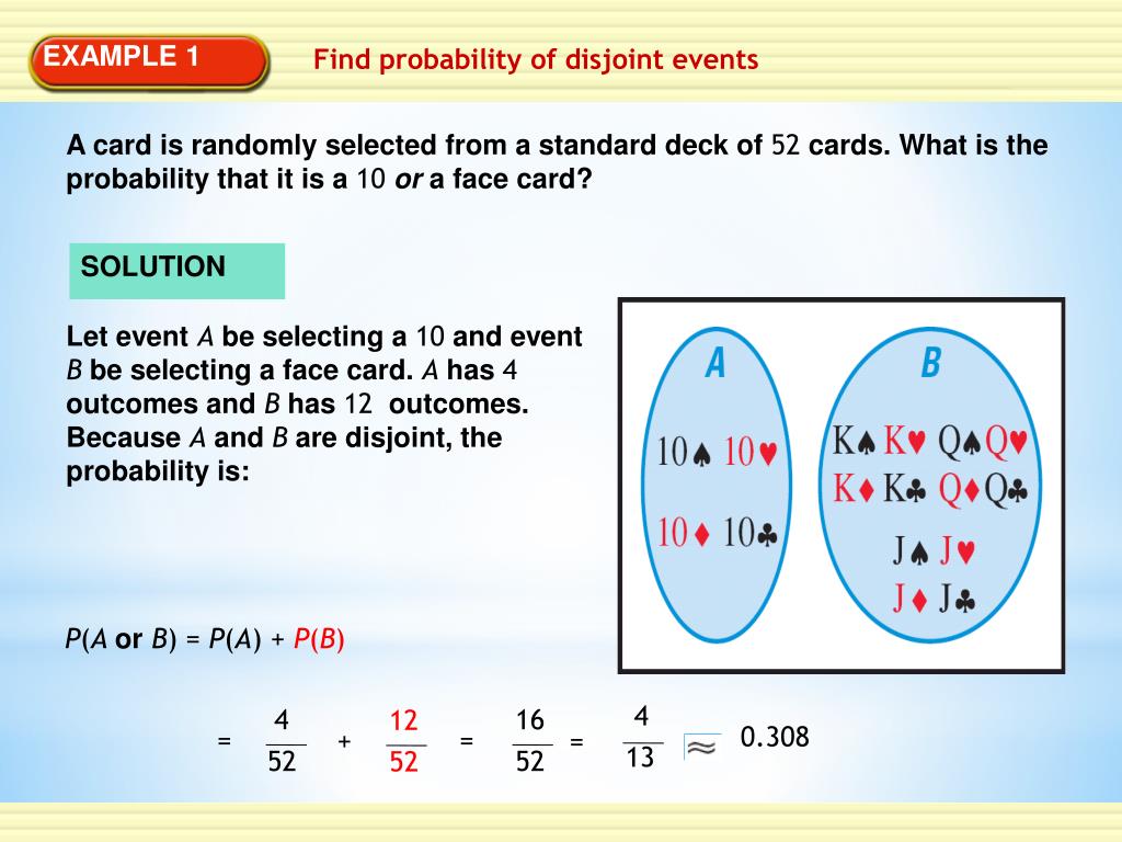 PPT A card is drawn from a standard deck of 52 cards. Find each