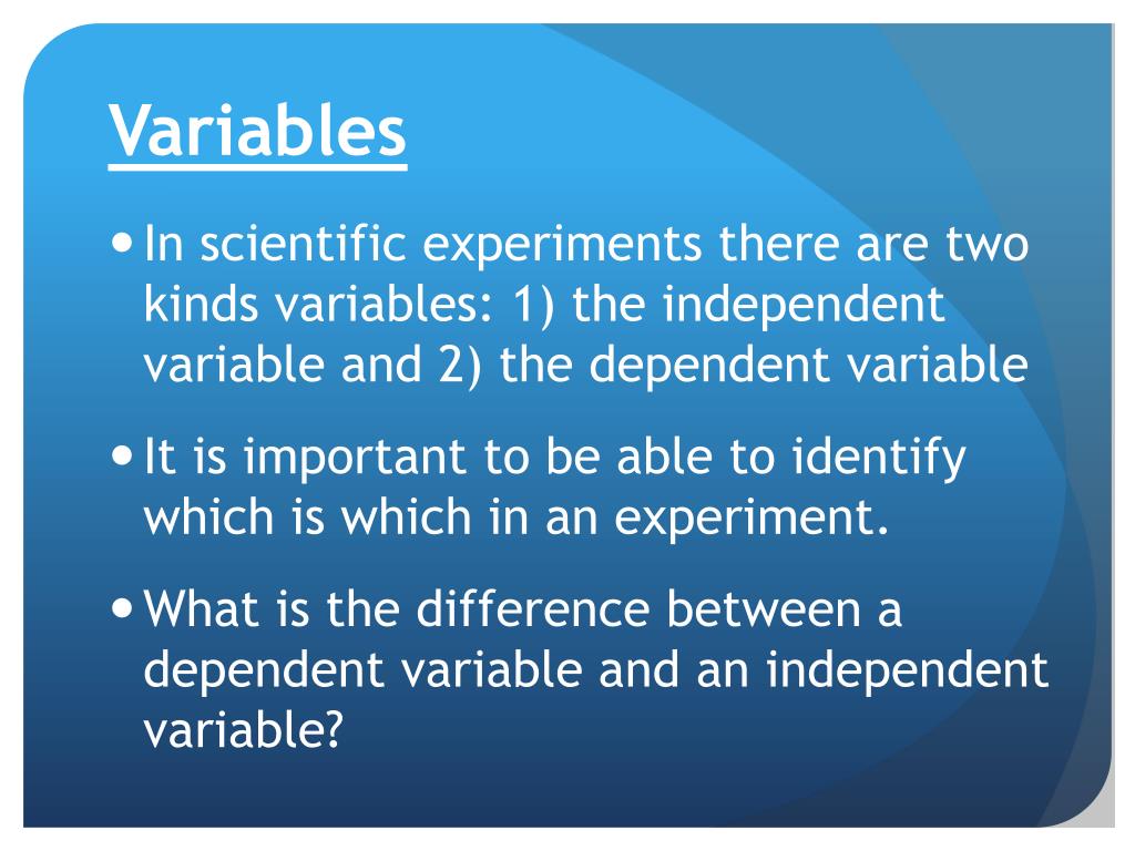 PPT Independent vs. Dependent variable PowerPoint