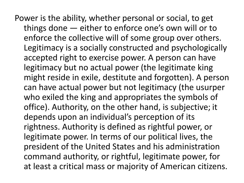 PPT - Power, Authority, Legitimacy PowerPoint Presentation, free
