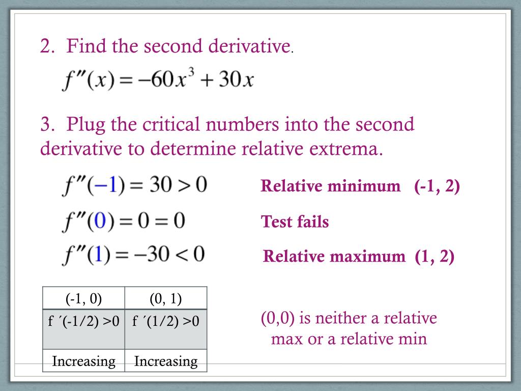 PPT Concavity and the Second Derivative Test PowerPoint Presentation