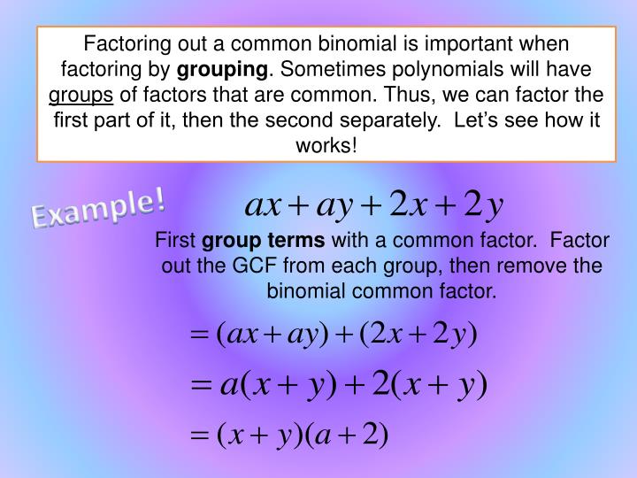 PPT 5.3 Common Factors PowerPoint Presentation ID2469716