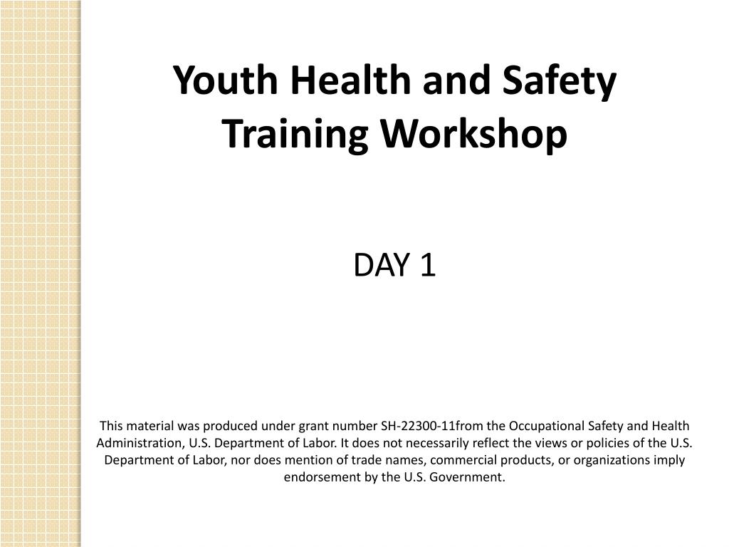 PPT Youth Health and Safety Training DAY 1 PowerPoint