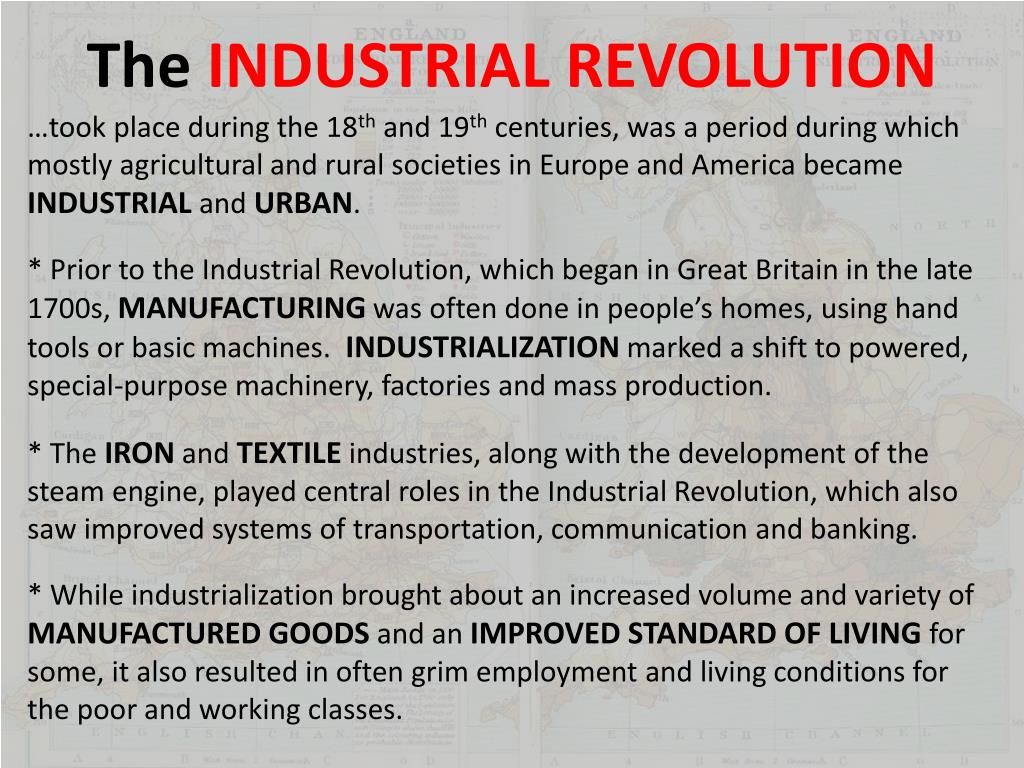 PPT The Industrial Revolution Origins and Causes of the Industrial