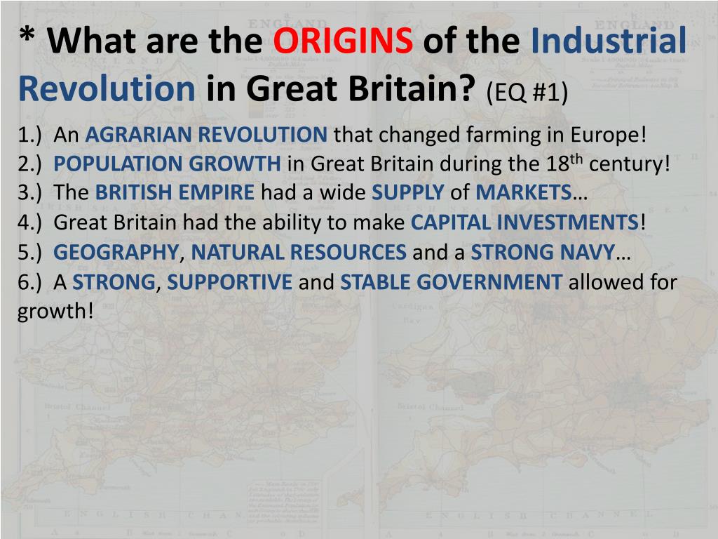 PPT The Industrial Revolution Origins and Causes of the Industrial
