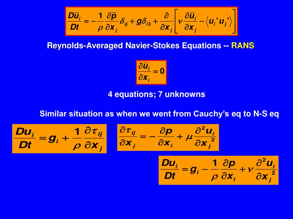 PPT ReynoldsAveraged Navier Stokes Equations RANS PowerPoint