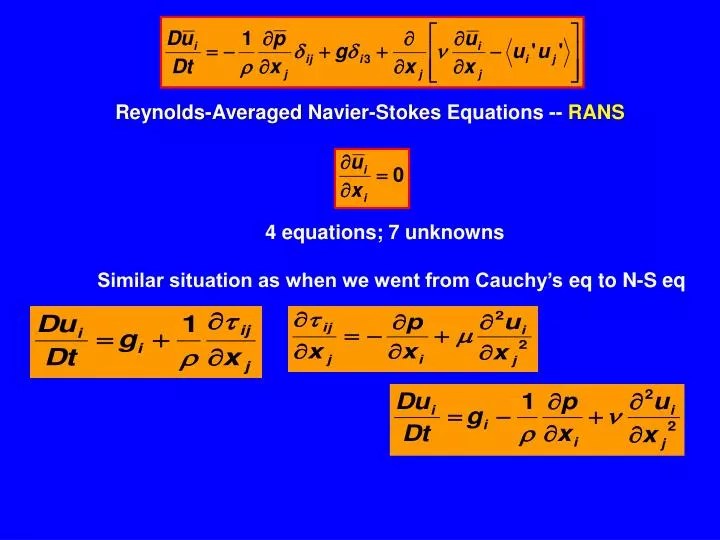 PPT ReynoldsAveraged Navier Stokes Equations RANS PowerPoint