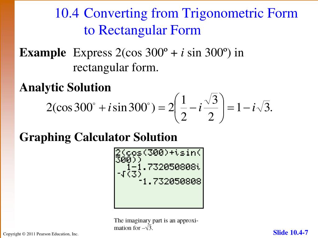 PPT 10.4 Trigonometric (Polar) Form of Complex Numbers PowerPoint