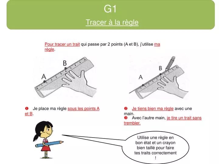 PPT G1 Tracer à la règle PowerPoint Presentation, free download ID