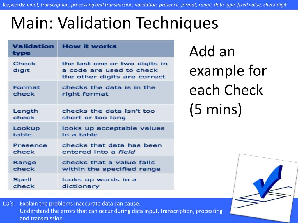 Types of validation check senprof