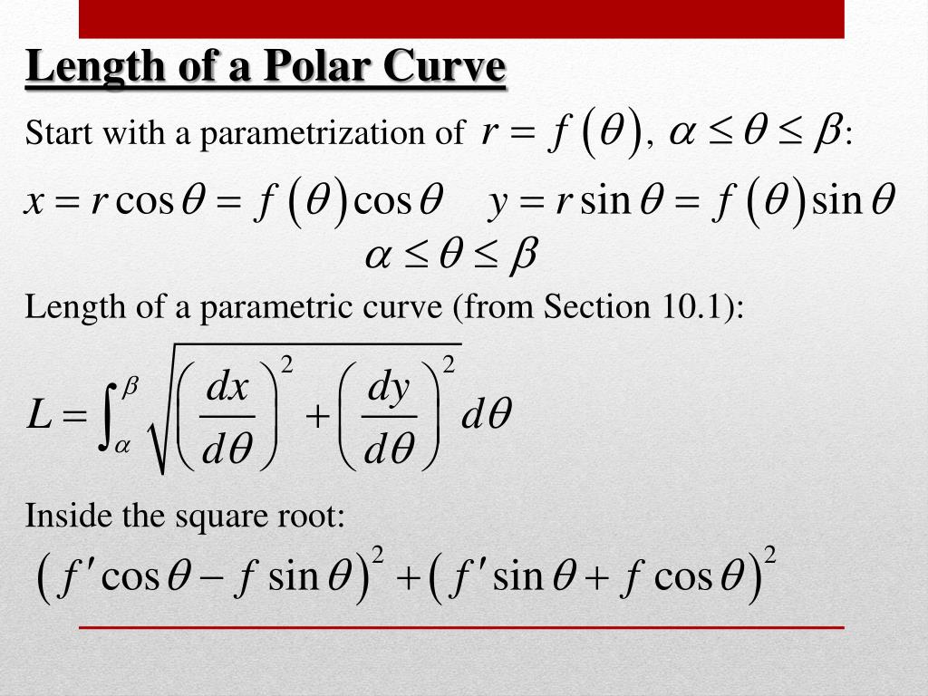 PPT Lengths and Surface Areas of Polar Curves PowerPoint Presentation