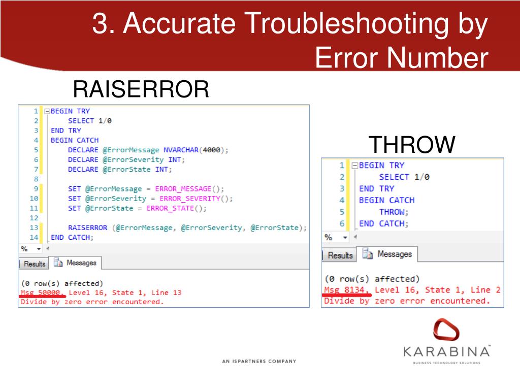 PPT 5 Reasons You Should Handle SQL Server Exceptions Using THROW