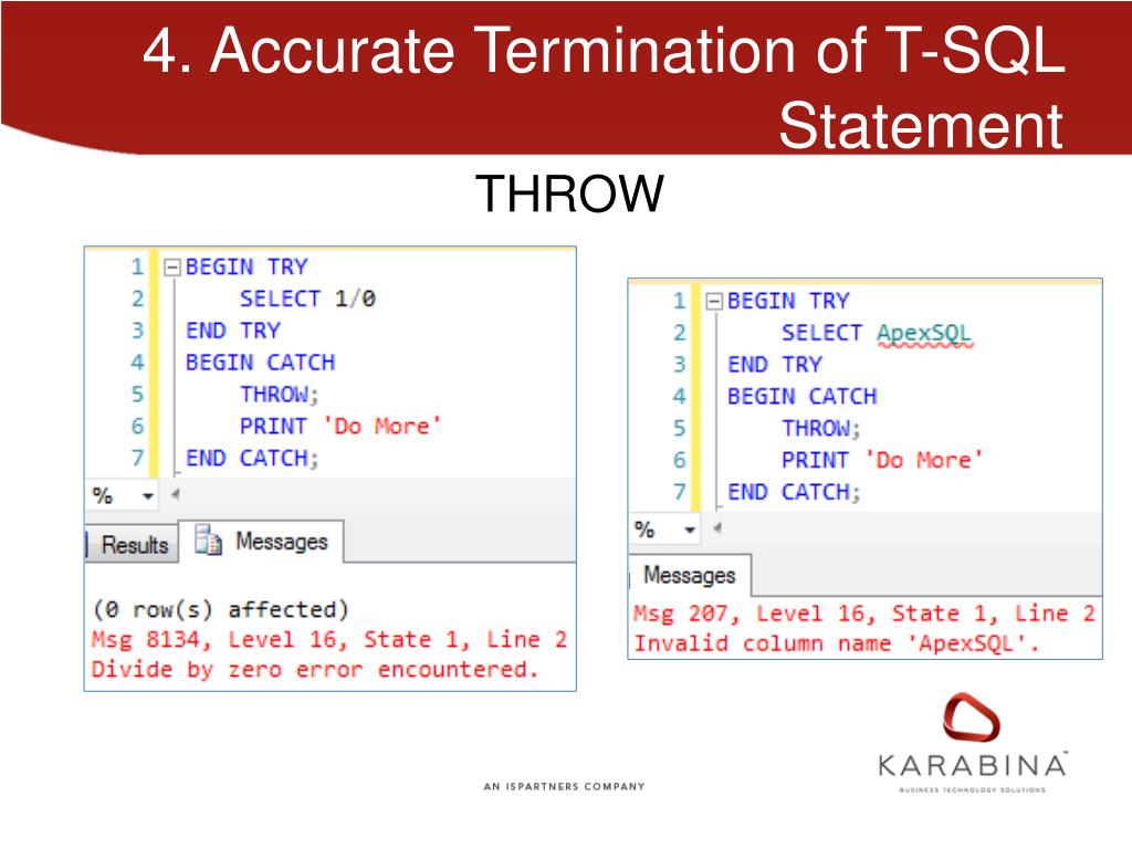 PPT 5 Reasons You Should Handle SQL Server Exceptions Using THROW Instead of RAISERROR