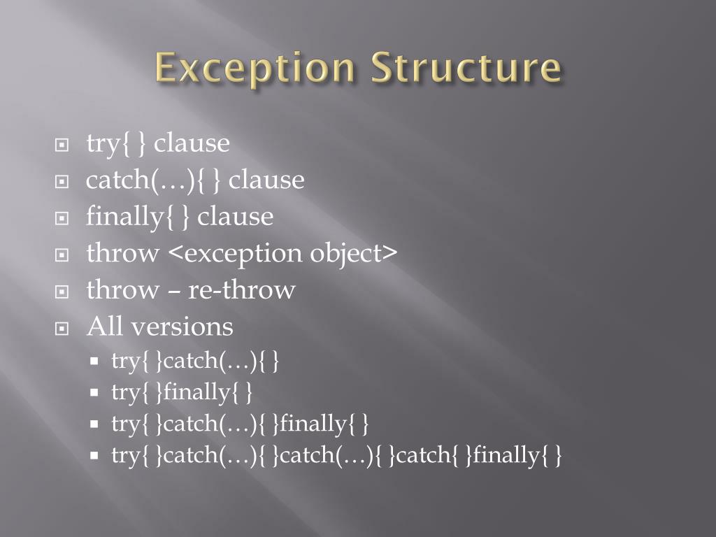 PPT Exception Handling PowerPoint Presentation, free download ID
