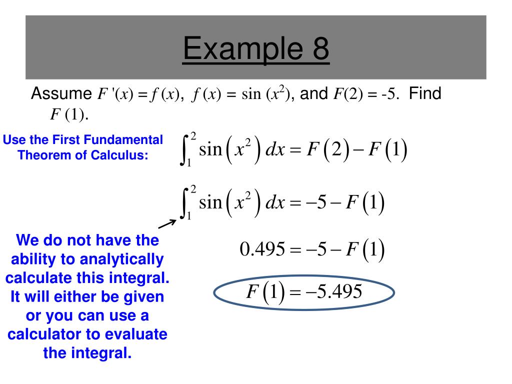 PPT Section 4.4 The Fundamental Theorem of Calculus PowerPoint