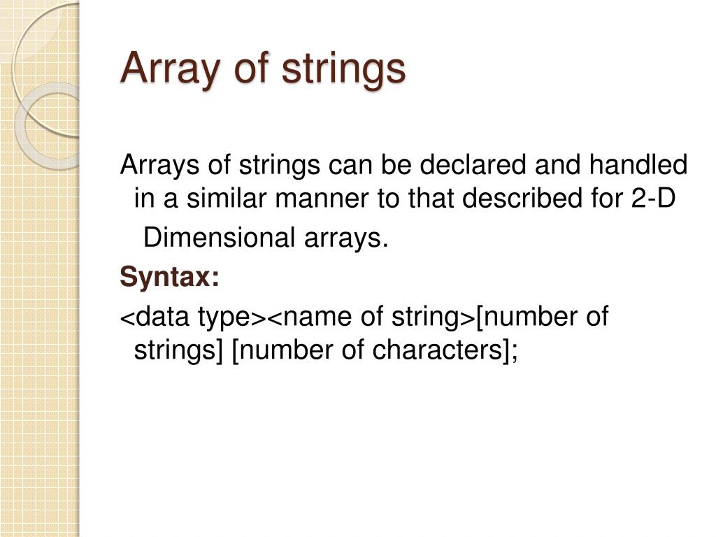 PPT STRINGS IN C PowerPoint Presentation, free download ID2495639