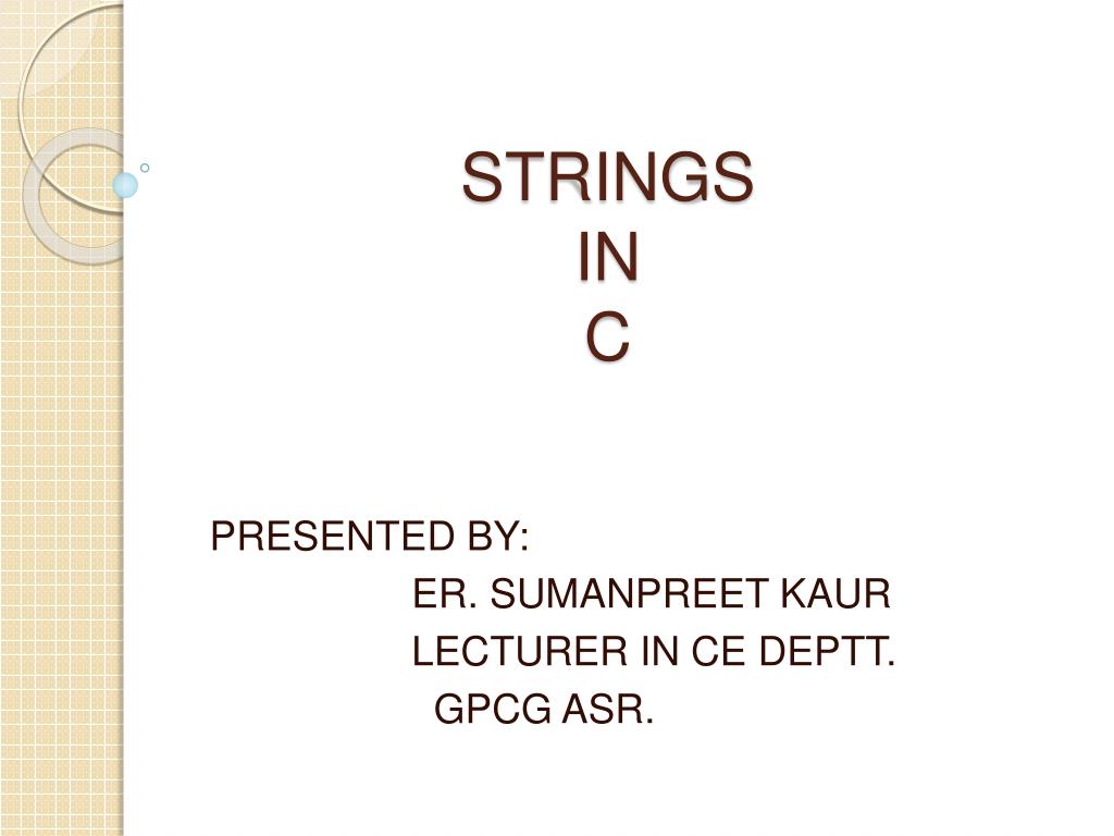 PPT STRINGS IN C PowerPoint Presentation, free download ID2495639