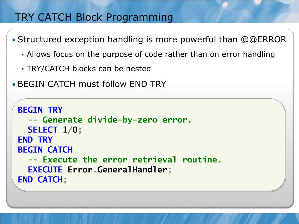 PPT Module 12 Handling Errors in TSQL Code PowerPoint Presentation