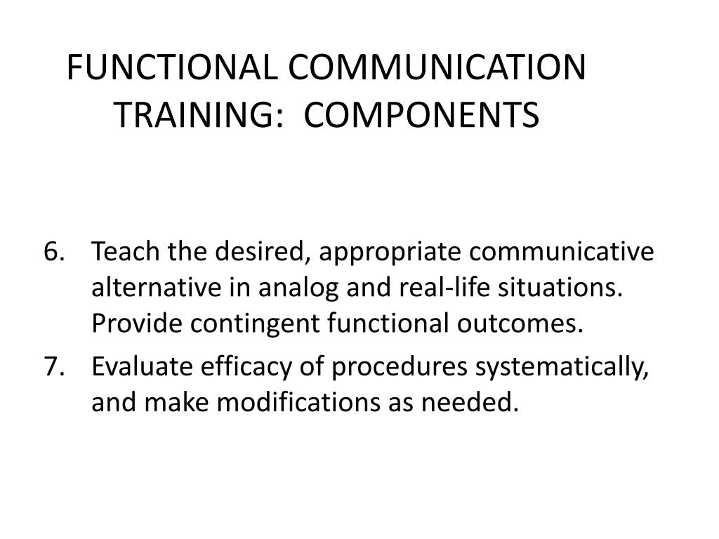 PPT Functional Communication Training (FCT) PowerPoint Presentation