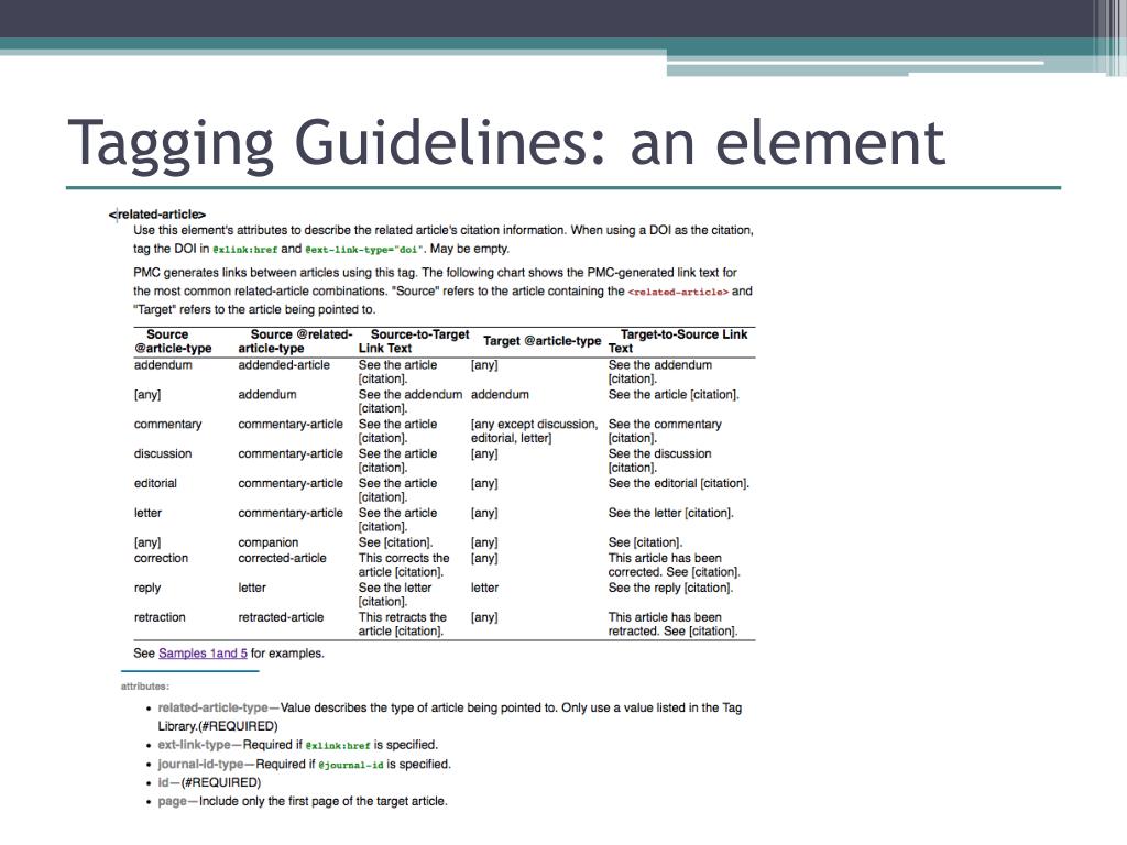 PPT PMC Tagging Guidelines PowerPoint Presentation, free download ID2500676