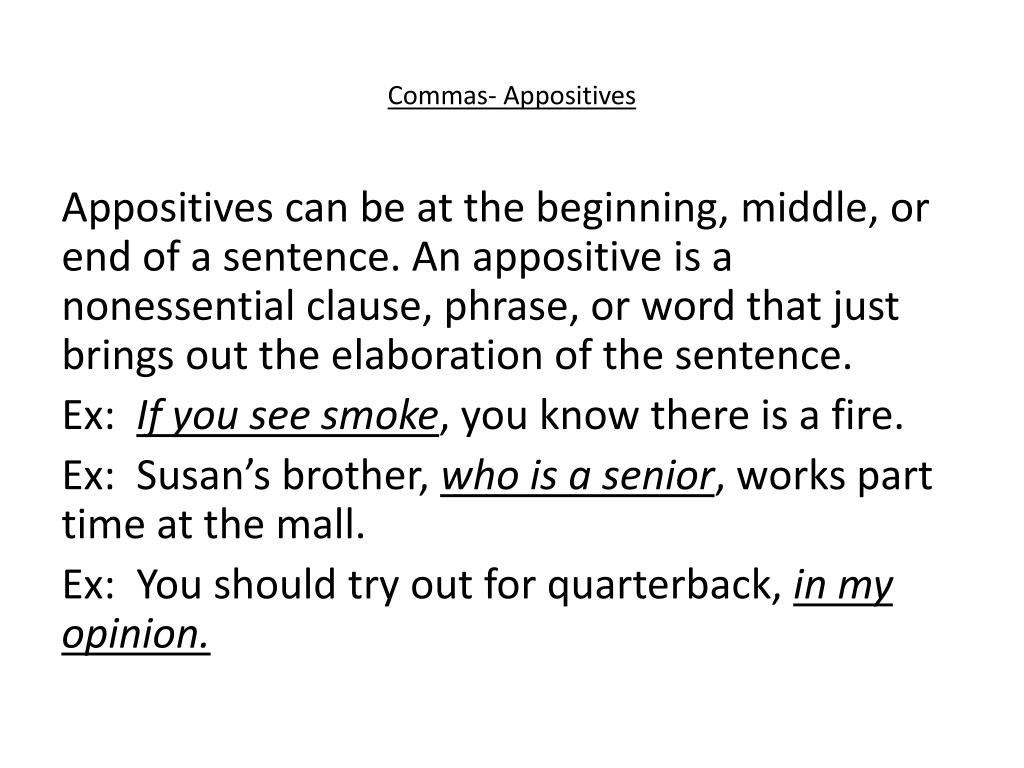 PPT Commas Items in a Series PowerPoint Presentation, free download