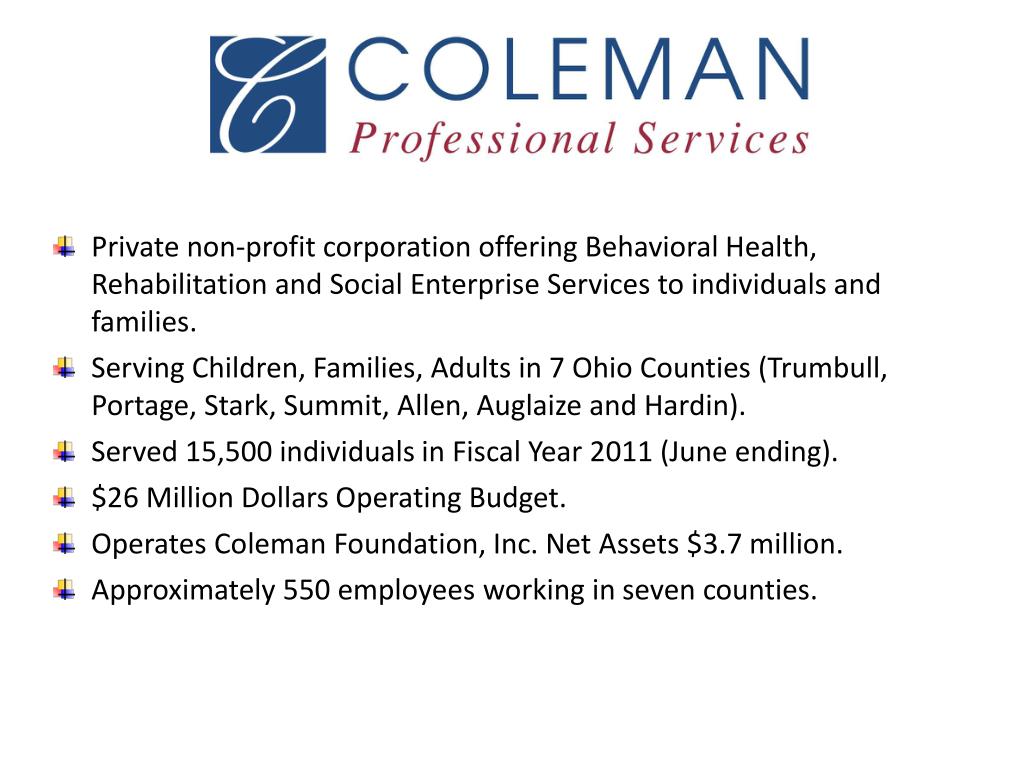 PPT Operation Fresh Start SUMMA Health System Coleman Professional