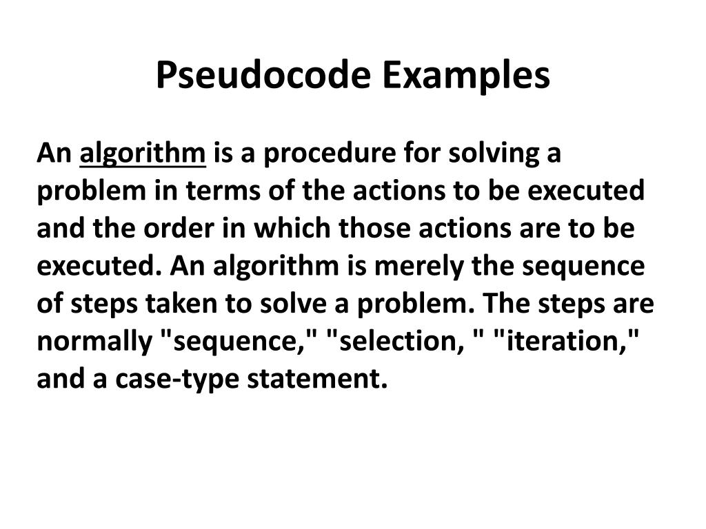 PPT Pseudocode Examples PowerPoint Presentation, free download ID