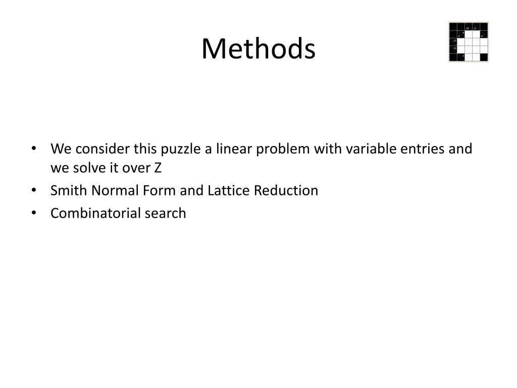 PPT SOLVING THE KAKURO PUZZLE PowerPoint Presentation, free download