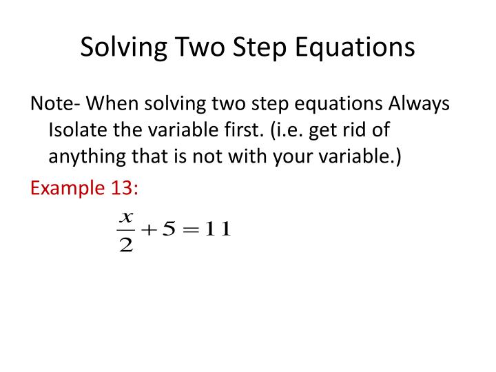 PPT Solving One and Two step Equations PowerPoint Presentation ID