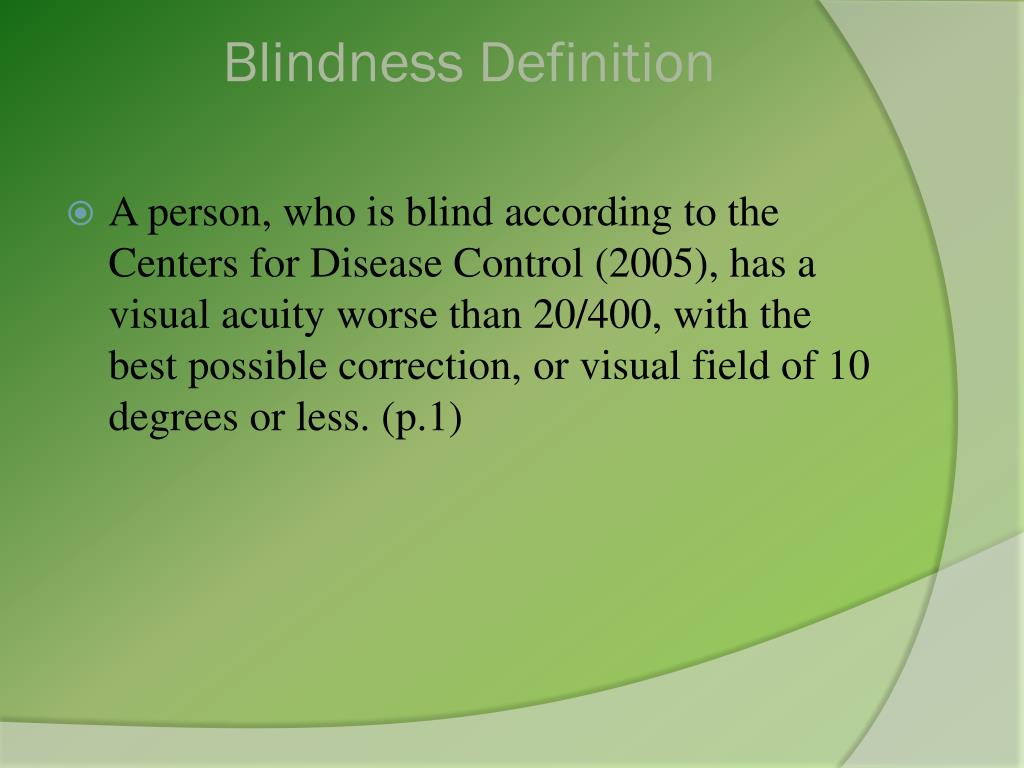 PPT Blindness and Visual Impairment PowerPoint Presentation, free download ID2511102