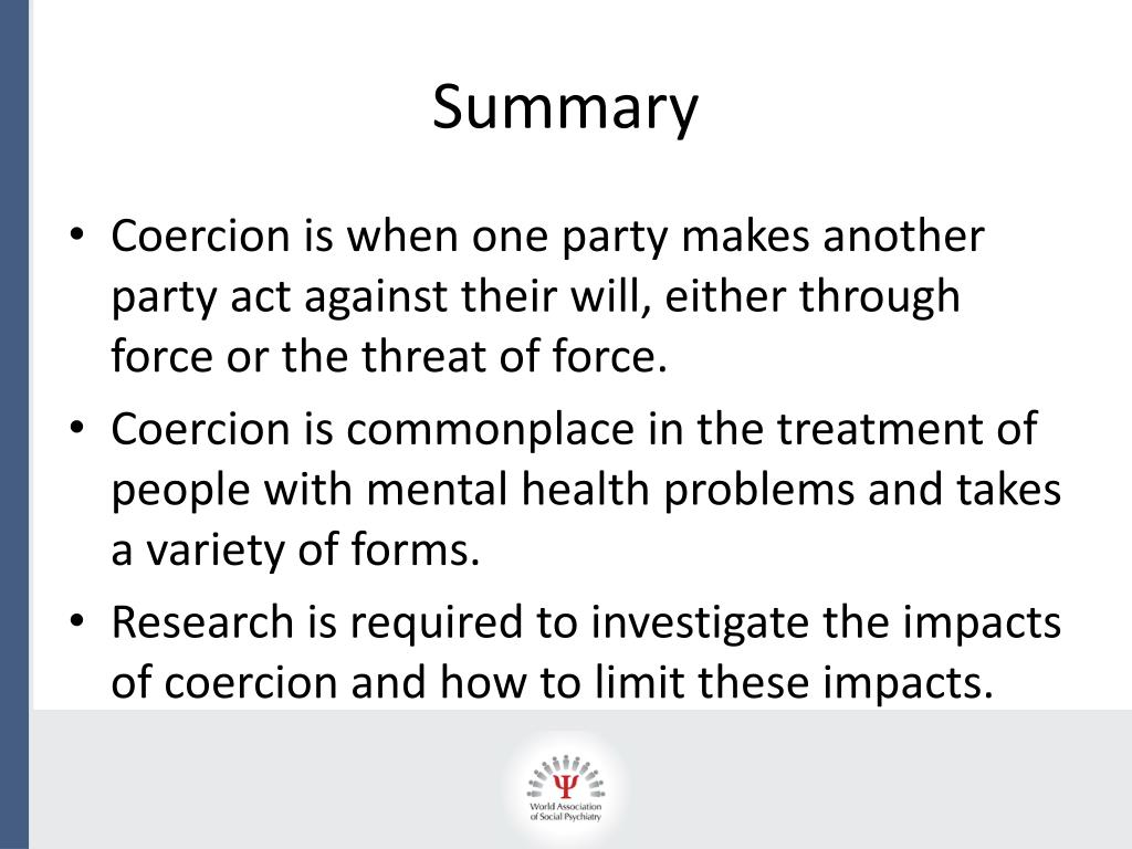PPT Coercion in Psychiatry PowerPoint Presentation, free download