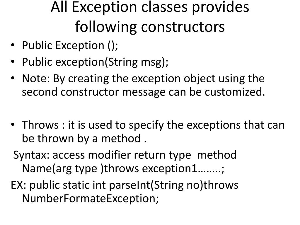 PPT Exception Handling PowerPoint Presentation, free download ID2512656
