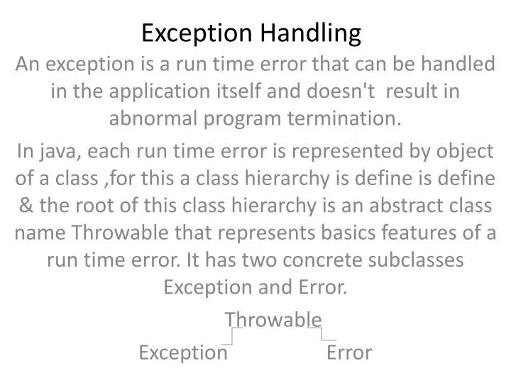 PPT Exception Handling PowerPoint Presentation, free download ID
