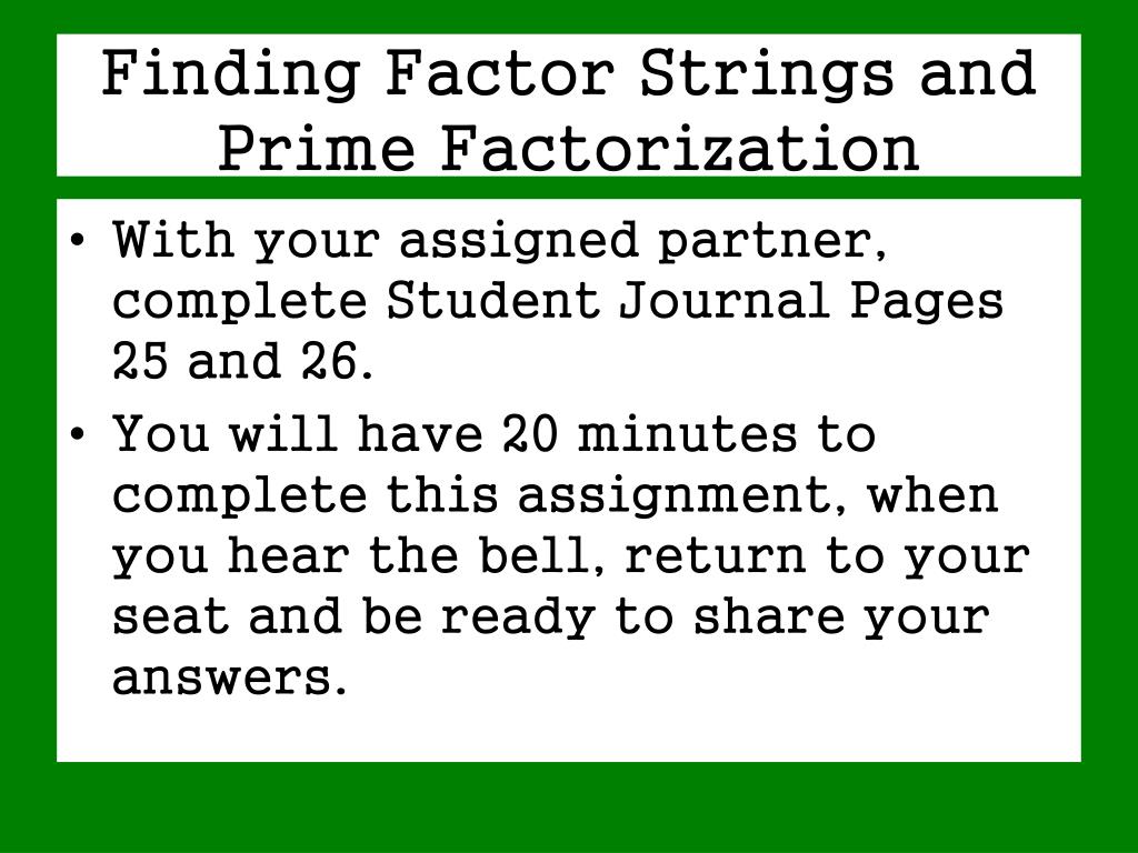 PPT Factor Strings and Prime Factorization PowerPoint Presentation