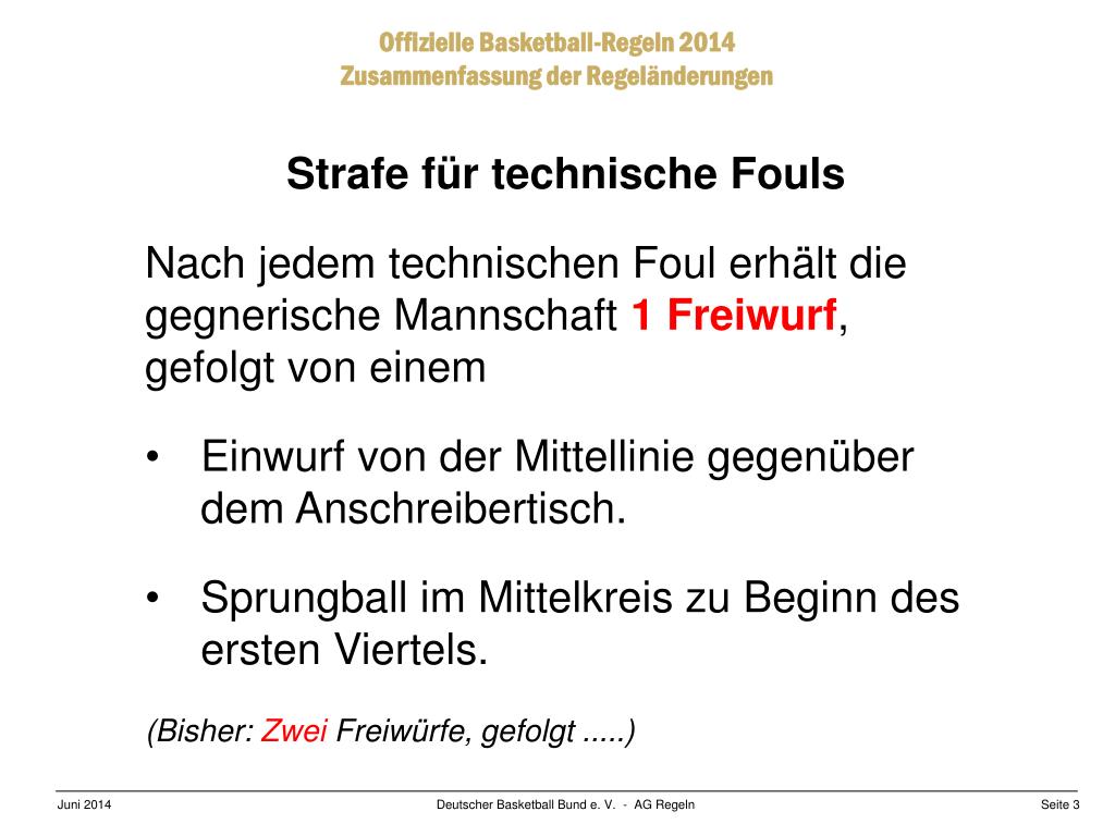 PPT Offizielle BasketballRegeln Neues für die Saison 2014/15