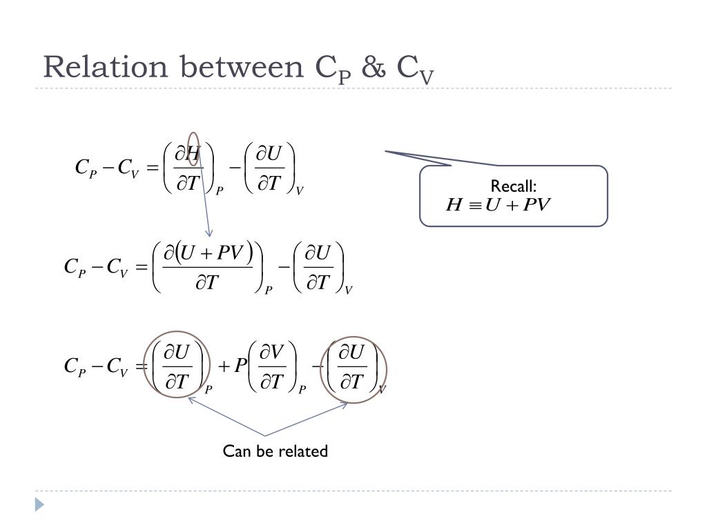 PPT Relation between C P & C V PowerPoint Presentation, free download ID2515715