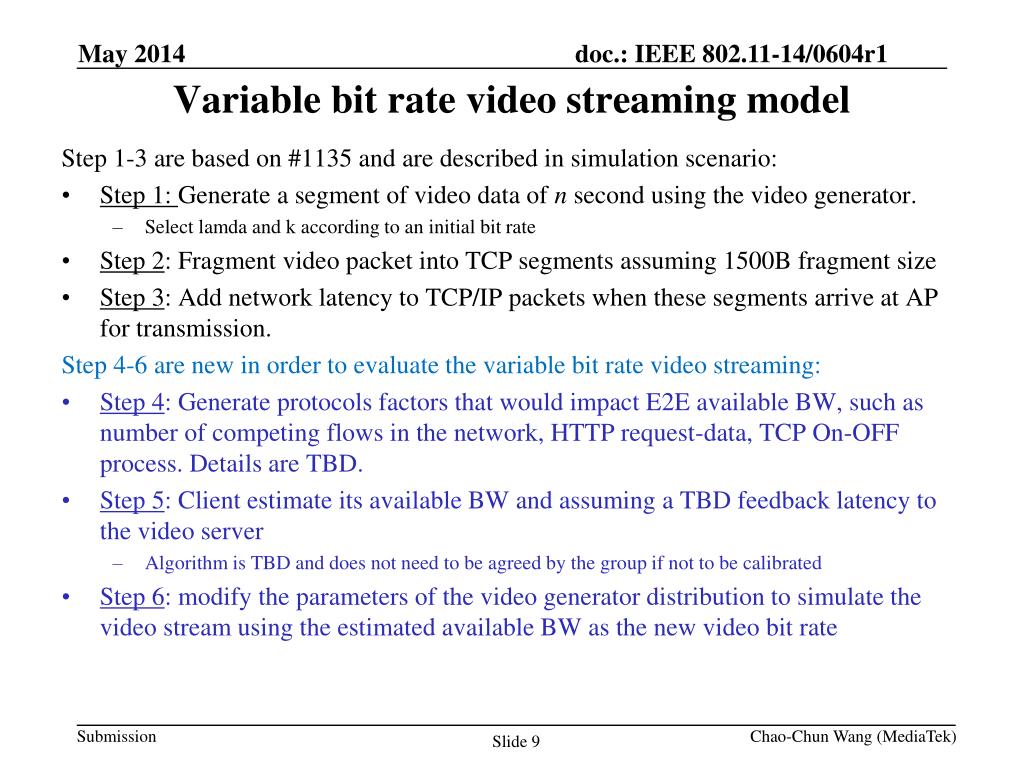 PPT Modeling and Evaluating Variable Bit rate Video Steaming for 802