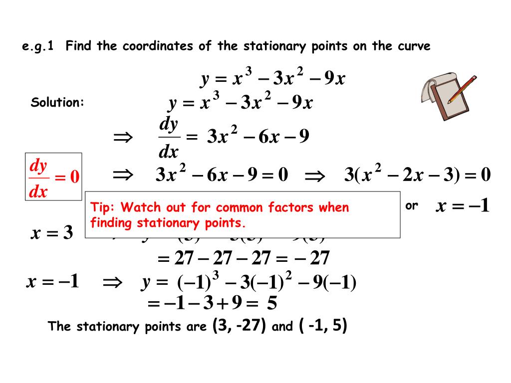 PPT Identifying Stationary Points PowerPoint Presentation, free download ID2518324