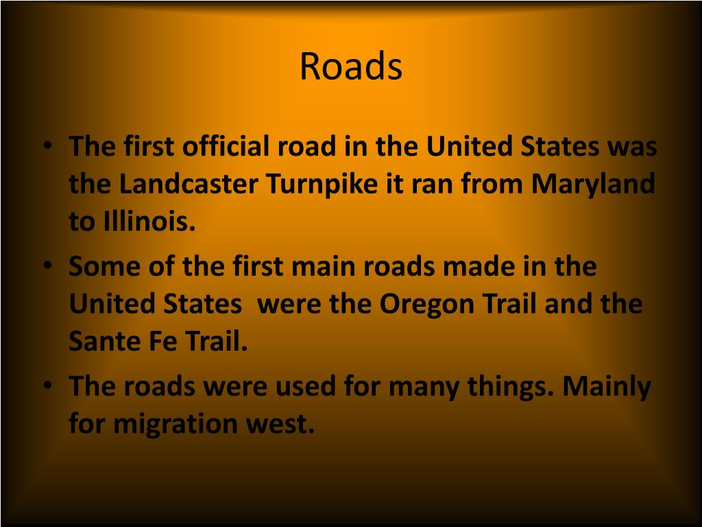 PPT Railroads, Roads, and Canals By Jake, Nick, David, Joseph, and